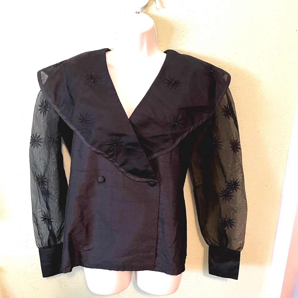 Paolo Santini Black Silk Italian Evening Top
